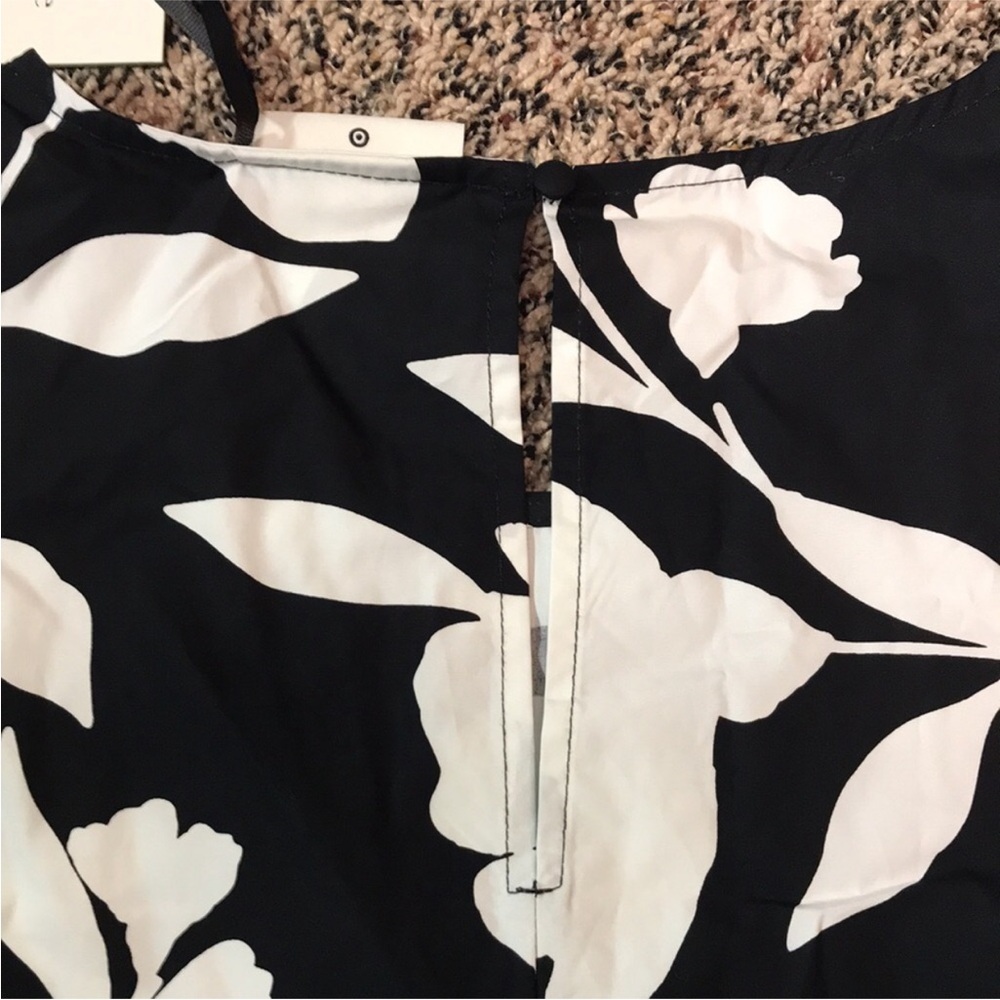 Kate Spade X Target Floral Black and White Pleated Cotton Tank  | NWT - Picture 5 of 8